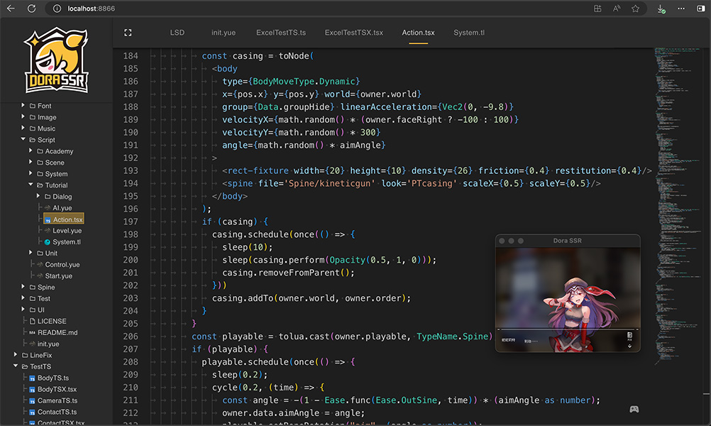 Dora SSR Code Editor